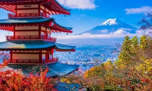 چشم انداز کوه فوجی ژاپن